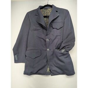 Foreman Clark Tailor Made Clothes Blazer Jacket Blue Geometric Pattern Small 38R